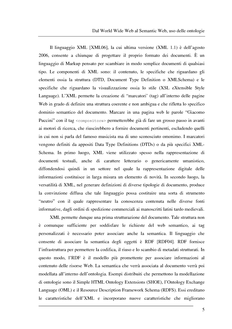 Anteprima della tesi: Progettazione e relizzazione di un'applicazione semantica per il controllo e la gestione di informazioni turistiche: l'aspetto delle ontologie., Pagina 5