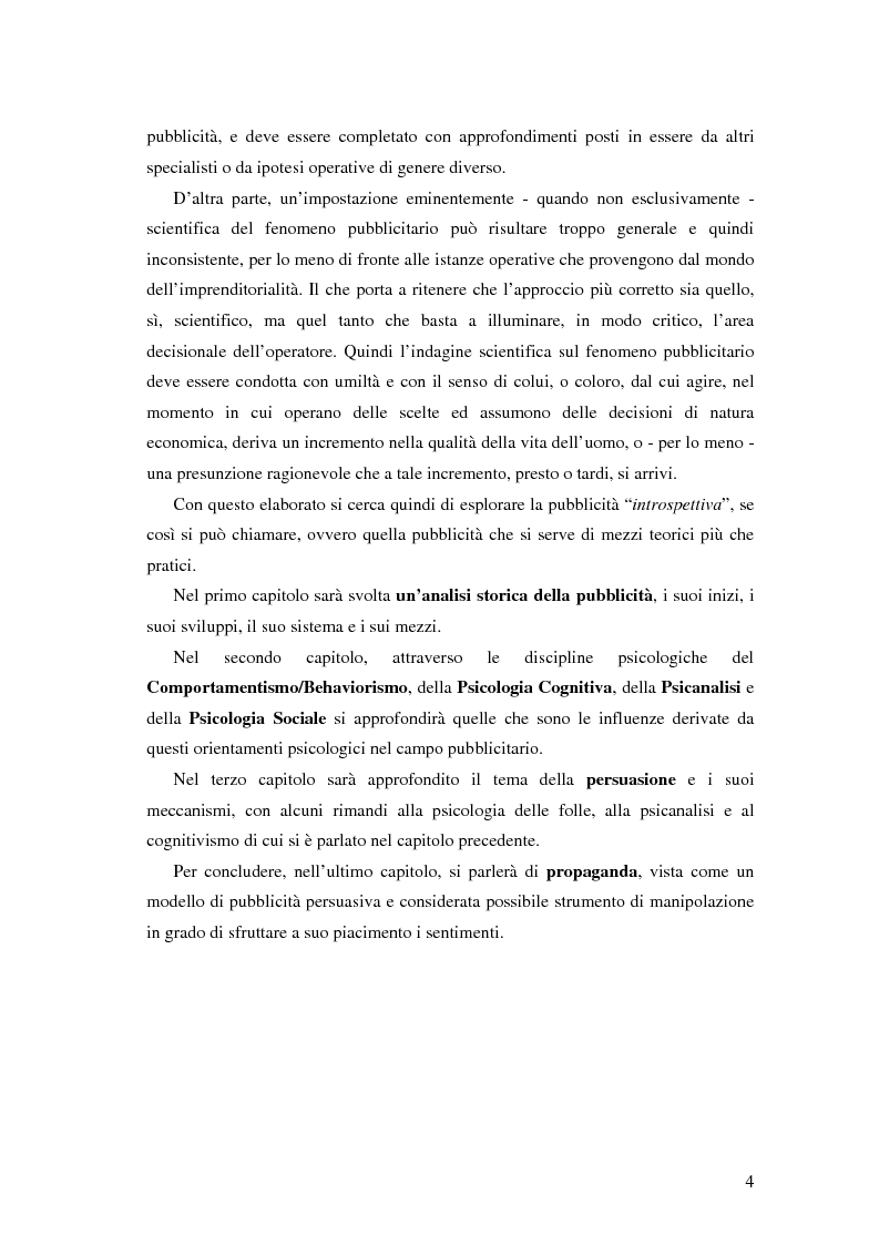 Anteprima della tesi: Evoluzione della comunicazione pubblicitaria ed influenza delle psicologie, Pagina 2