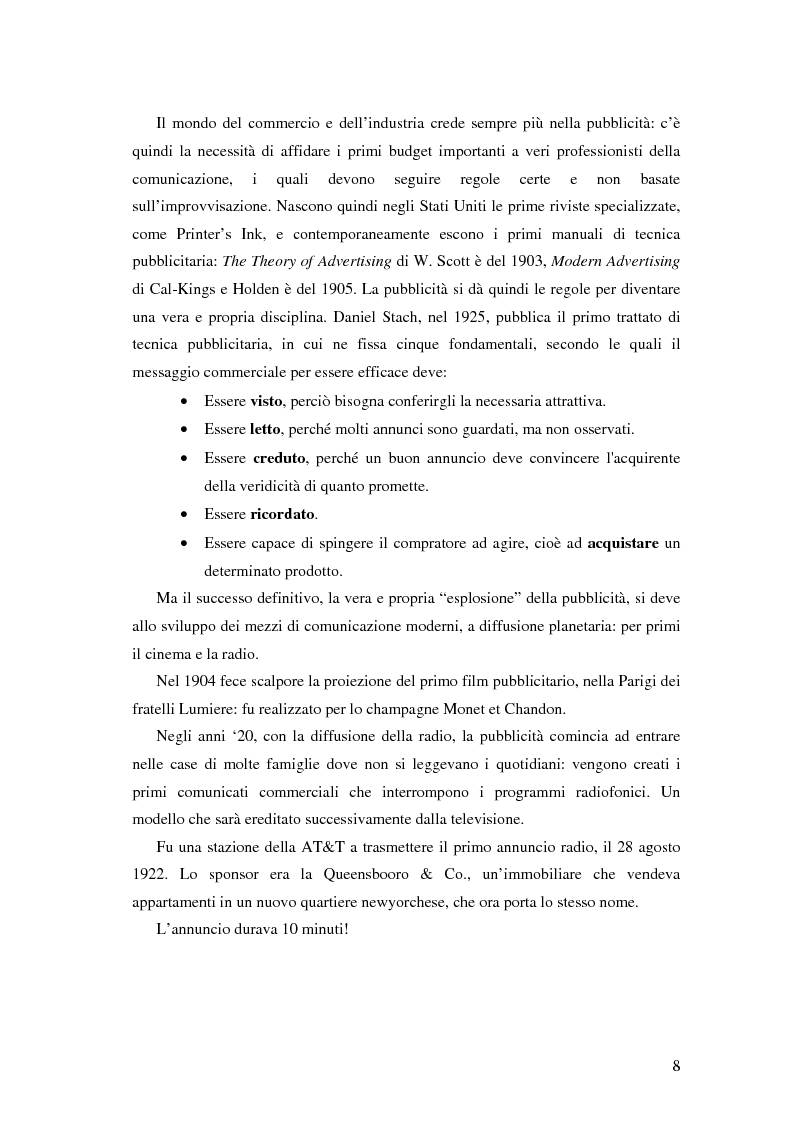Anteprima della tesi: Evoluzione della comunicazione pubblicitaria ed influenza delle psicologie, Pagina 6