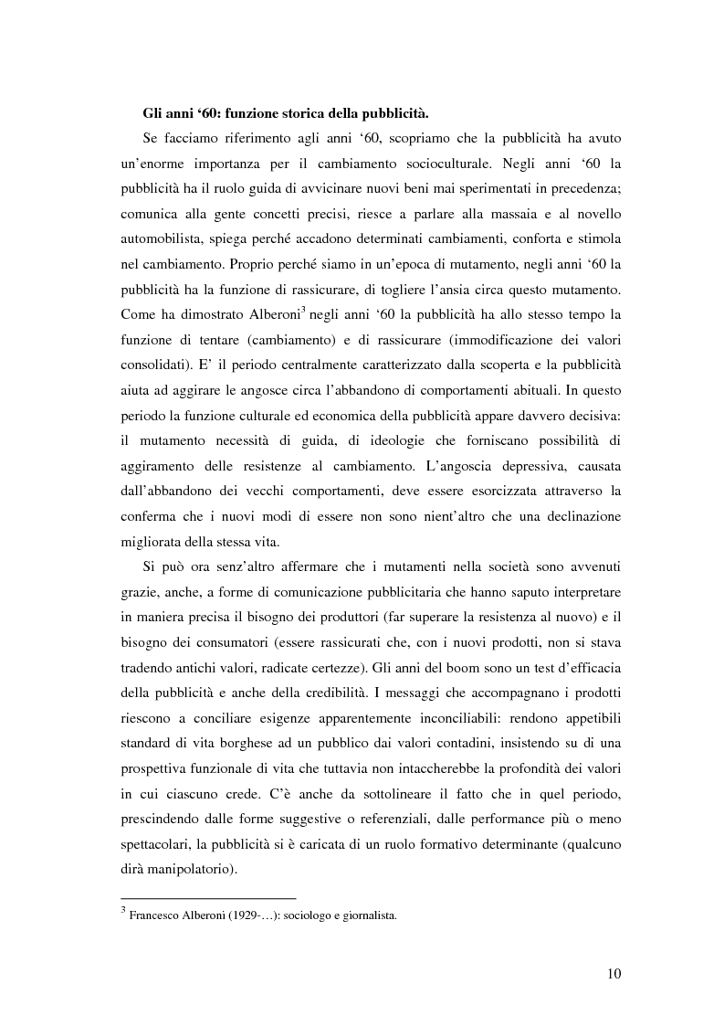 Anteprima della tesi: Evoluzione della comunicazione pubblicitaria ed influenza delle psicologie, Pagina 8