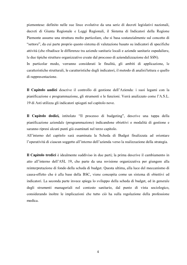 Anteprima della tesi: Logica e tecnica dei KPIs. Il modello di controllo dell'ASL 19, Pagina 4