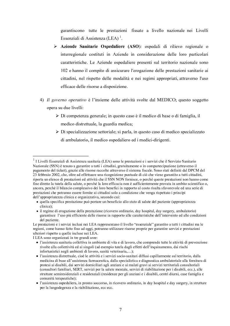 Anteprima della tesi: Logica e tecnica dei KPIs. Il modello di controllo dell'ASL 19, Pagina 7