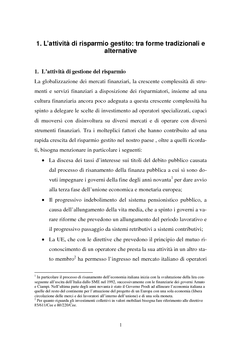 Anteprima della tesi: Lo sviluppo dei fondi speculativi in Italia, Pagina 9