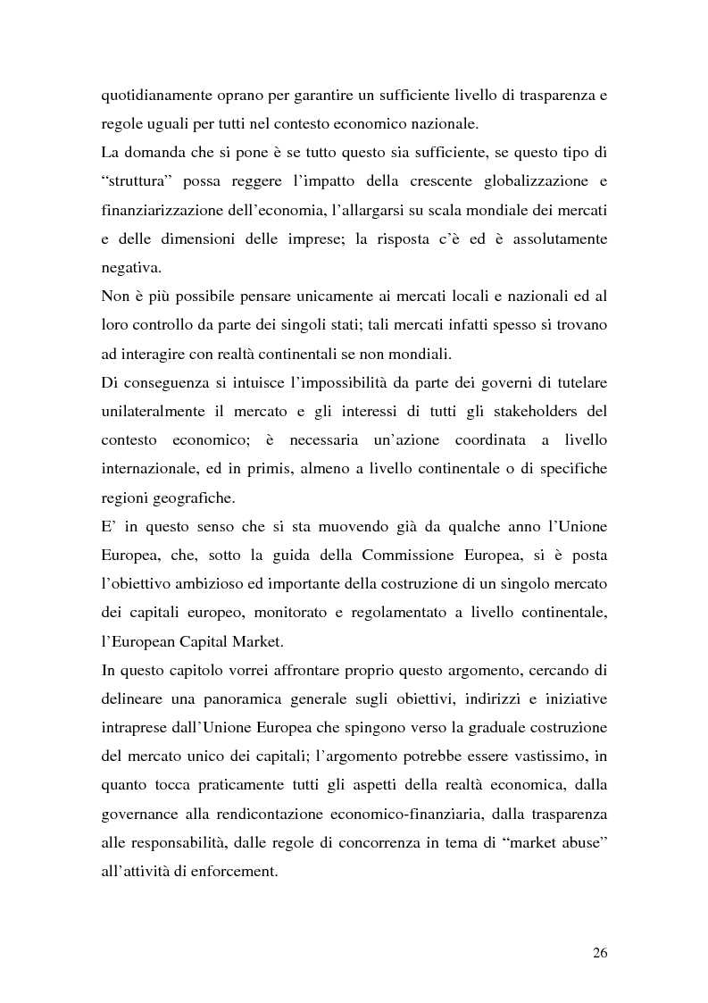 Anteprima della tesi: L'azione europea per la tutela del mercato dei capitali nella direttiva Market Abuse. Riflessi su imprese, investitori e regolatori, Pagina 5