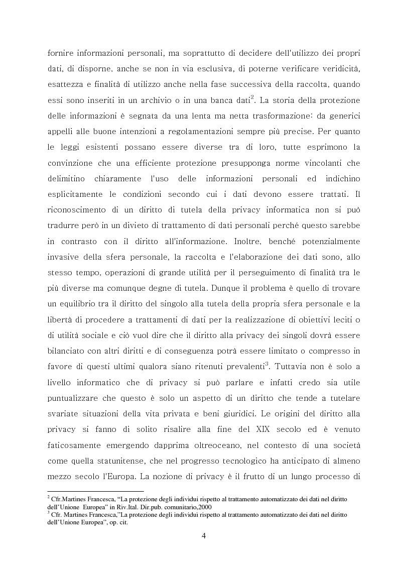 Anteprima della tesi: La tutela della privacy nel rapporto di lavoro, Pagina 2