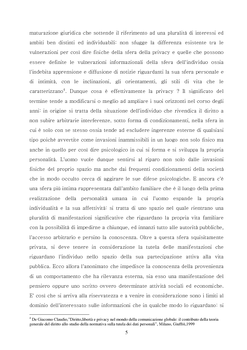 Anteprima della tesi: La tutela della privacy nel rapporto di lavoro, Pagina 3