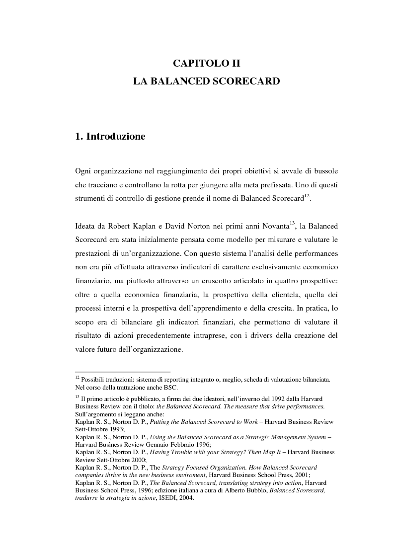 Anteprima della tesi: Valutazione delle performances e Balanced Scorecard. Aspetti gestionali: il caso ''Serono'', Pagina 14
