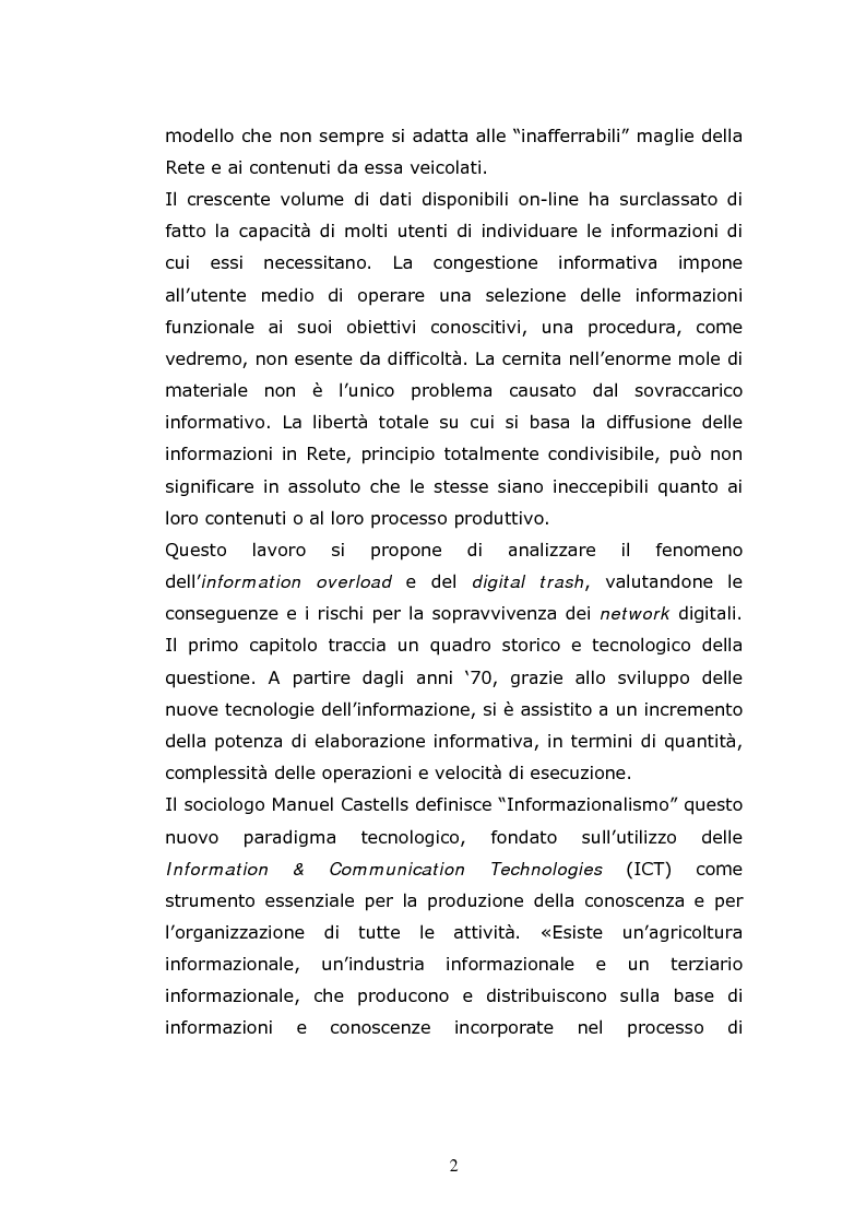 Anteprima della tesi: Information overload e digital trash: un'analisi dell'inquinamento informativo in Rete, Pagina 2