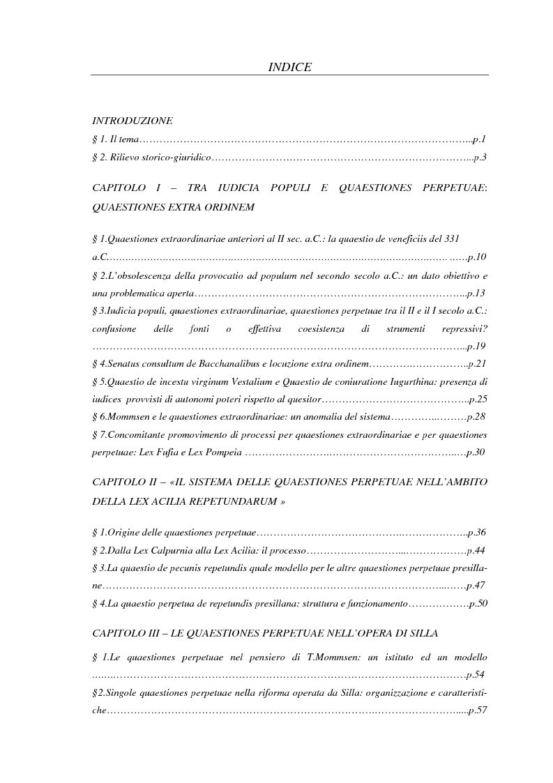 Indice della tesi: Quaestiones Perpetuae, Pagina 1