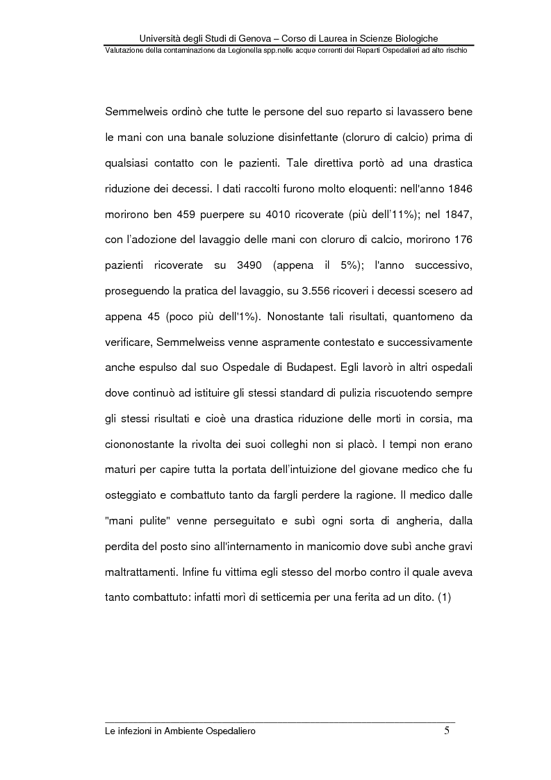 Anteprima della tesi: Valutazione della contaminazione da Legionella spp. nelle acque correnti dei Reparti Ospedalieri ad alto rischio, Pagina 3