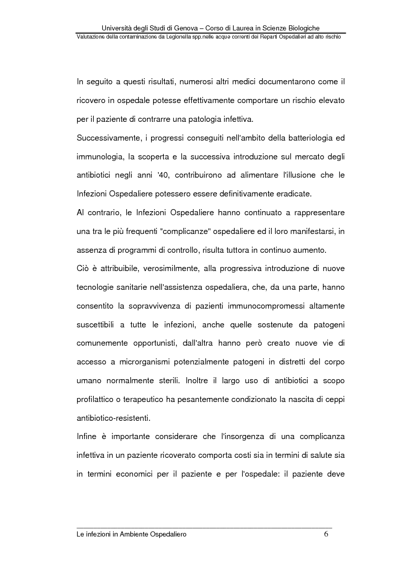 Anteprima della tesi: Valutazione della contaminazione da Legionella spp. nelle acque correnti dei Reparti Ospedalieri ad alto rischio, Pagina 4