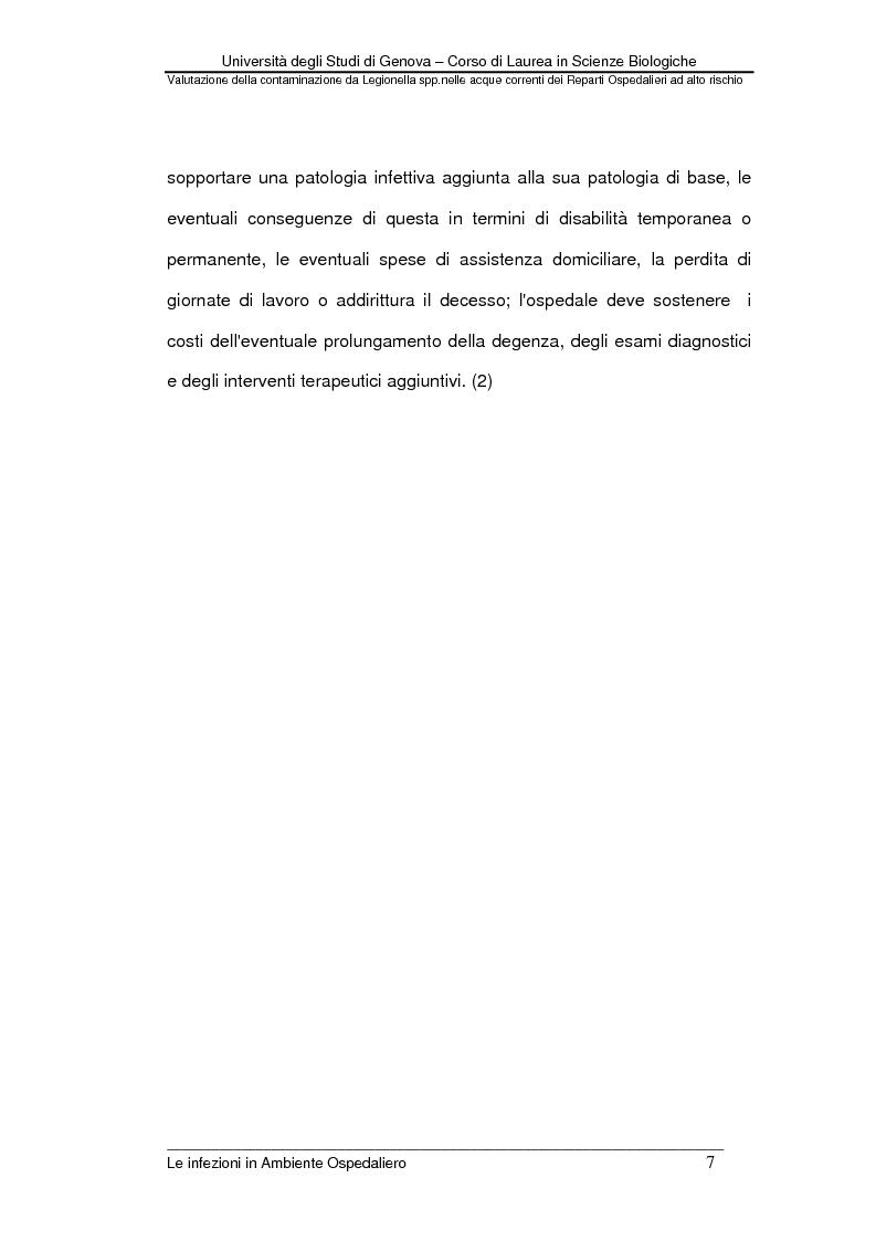 Anteprima della tesi: Valutazione della contaminazione da Legionella spp. nelle acque correnti dei Reparti Ospedalieri ad alto rischio, Pagina 5