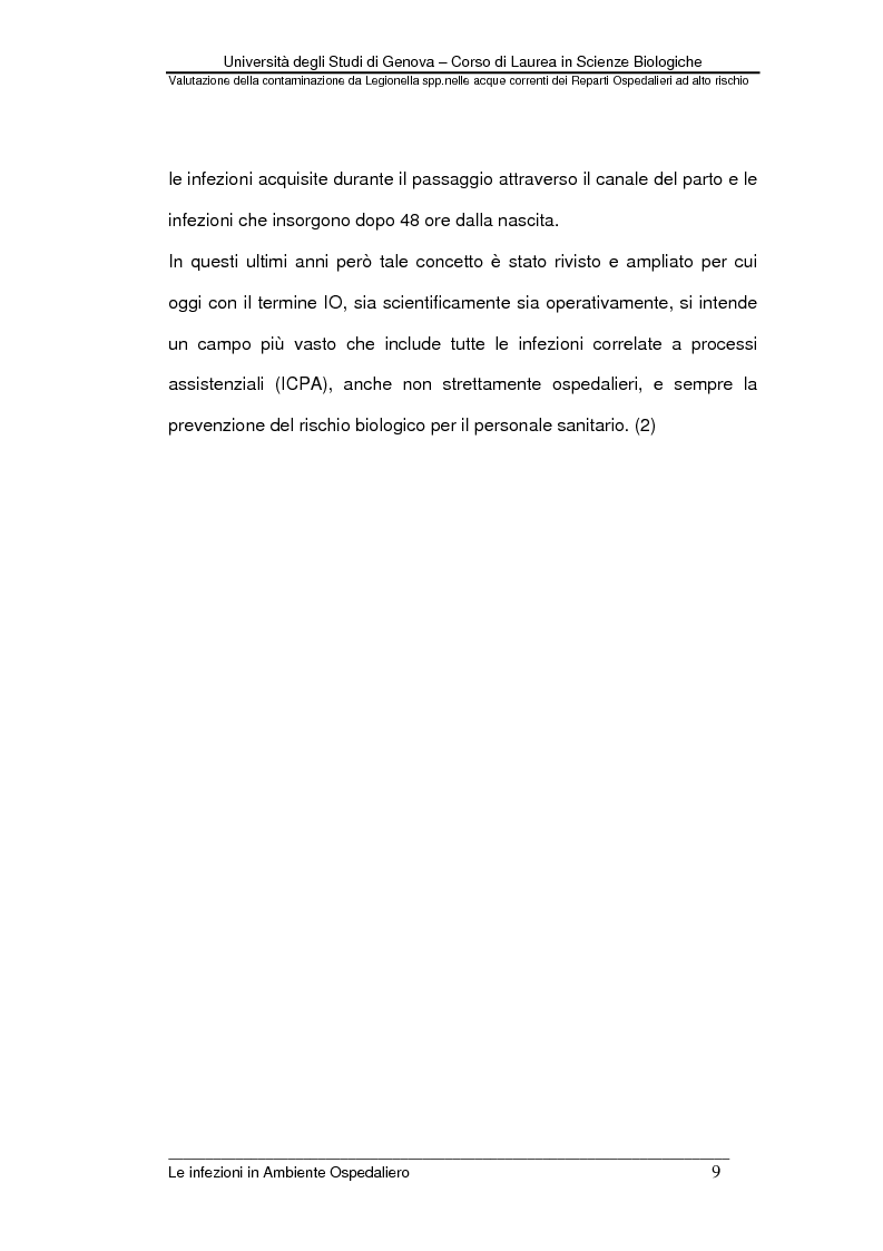 Anteprima della tesi: Valutazione della contaminazione da Legionella spp. nelle acque correnti dei Reparti Ospedalieri ad alto rischio, Pagina 7