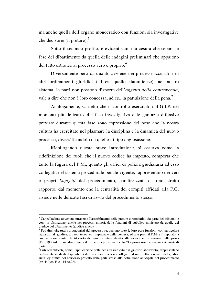 Anteprima della tesi: Polizia Giudiziaria e Processo Penale, Pagina 4
