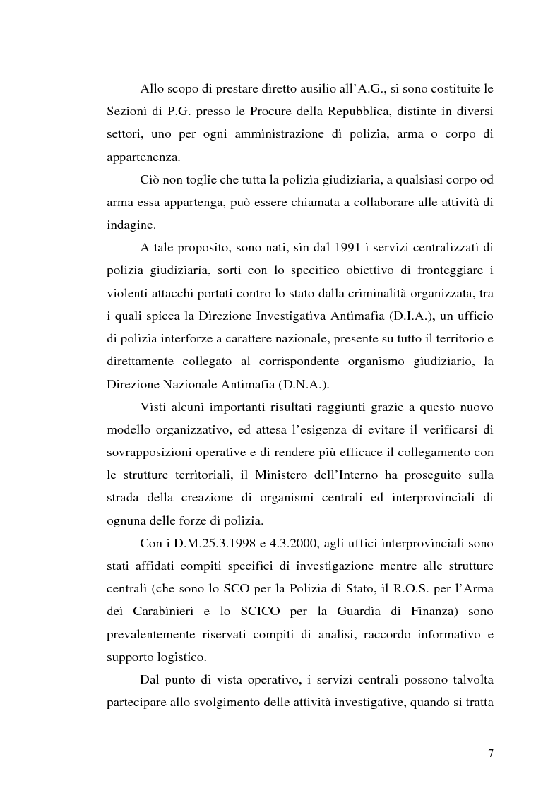 Anteprima della tesi: Polizia Giudiziaria e Processo Penale, Pagina 7