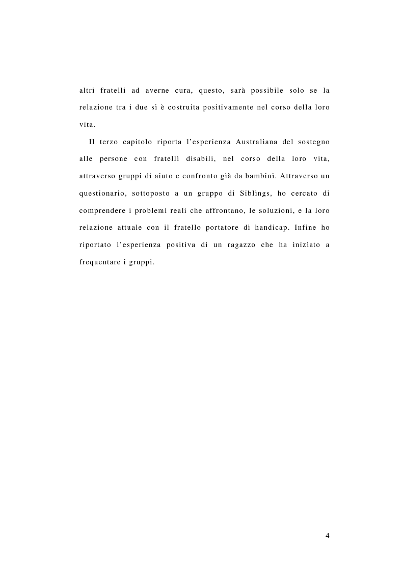 Anteprima della tesi: Siblings: fratelli e sorelle di persone con disabilità, Pagina 3