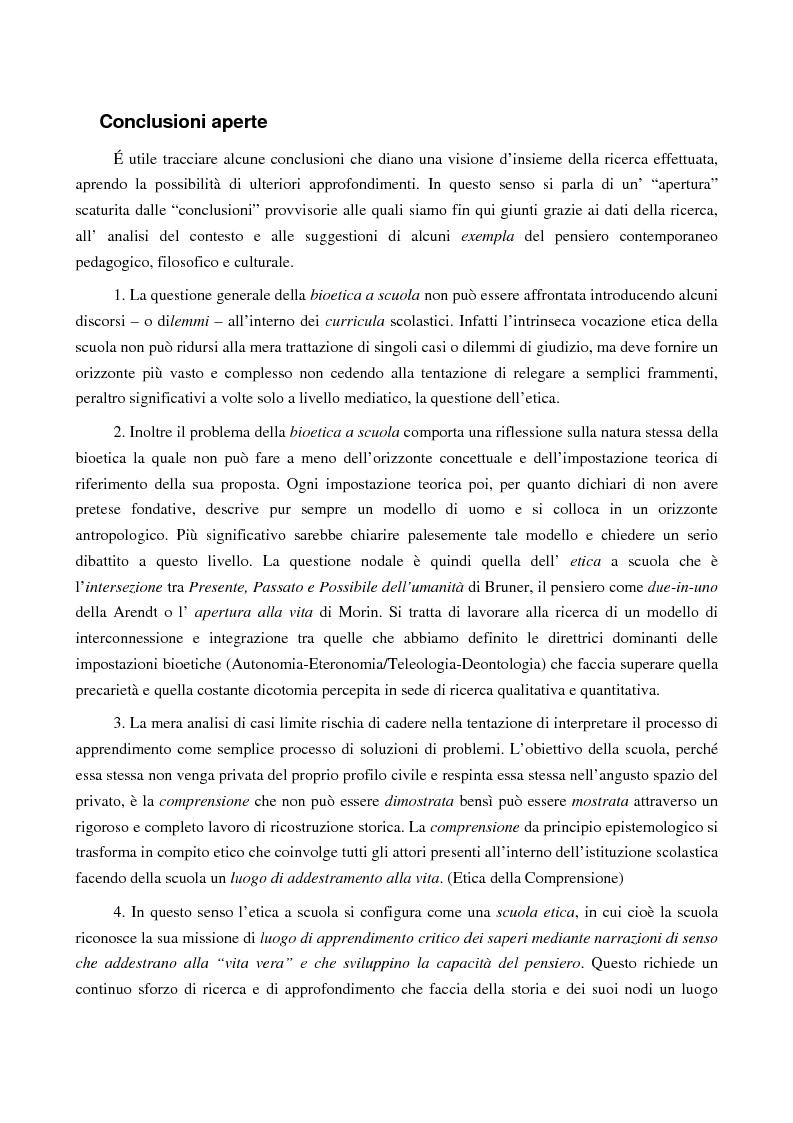 Anteprima della tesi: Bioetica e scuola. La ricerca, il contesto, le prospettive, Pagina 10