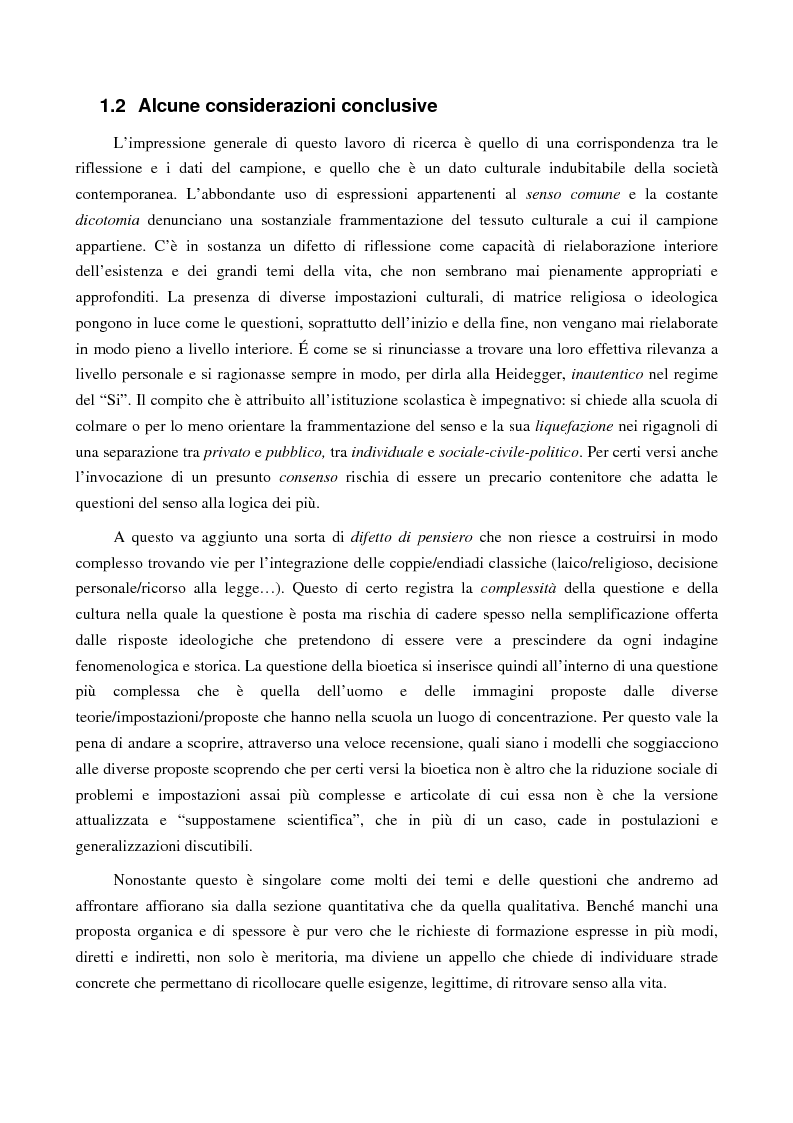 Anteprima della tesi: Bioetica e scuola. La ricerca, il contesto, le prospettive, Pagina 6
