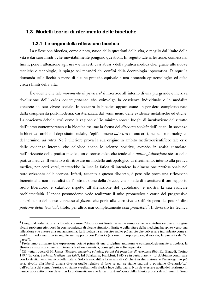Anteprima della tesi: Bioetica e scuola. La ricerca, il contesto, le prospettive, Pagina 7