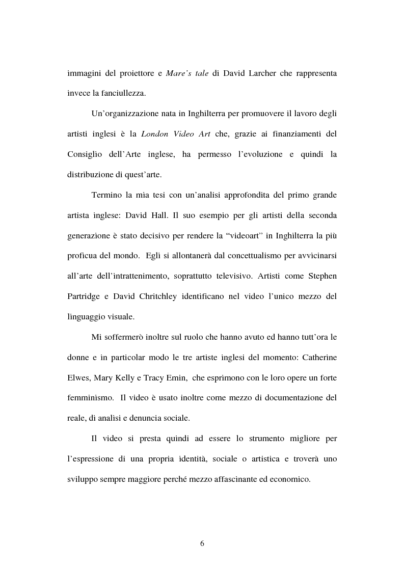 Anteprima della tesi: La Video Art in Inghilterra, Pagina 4