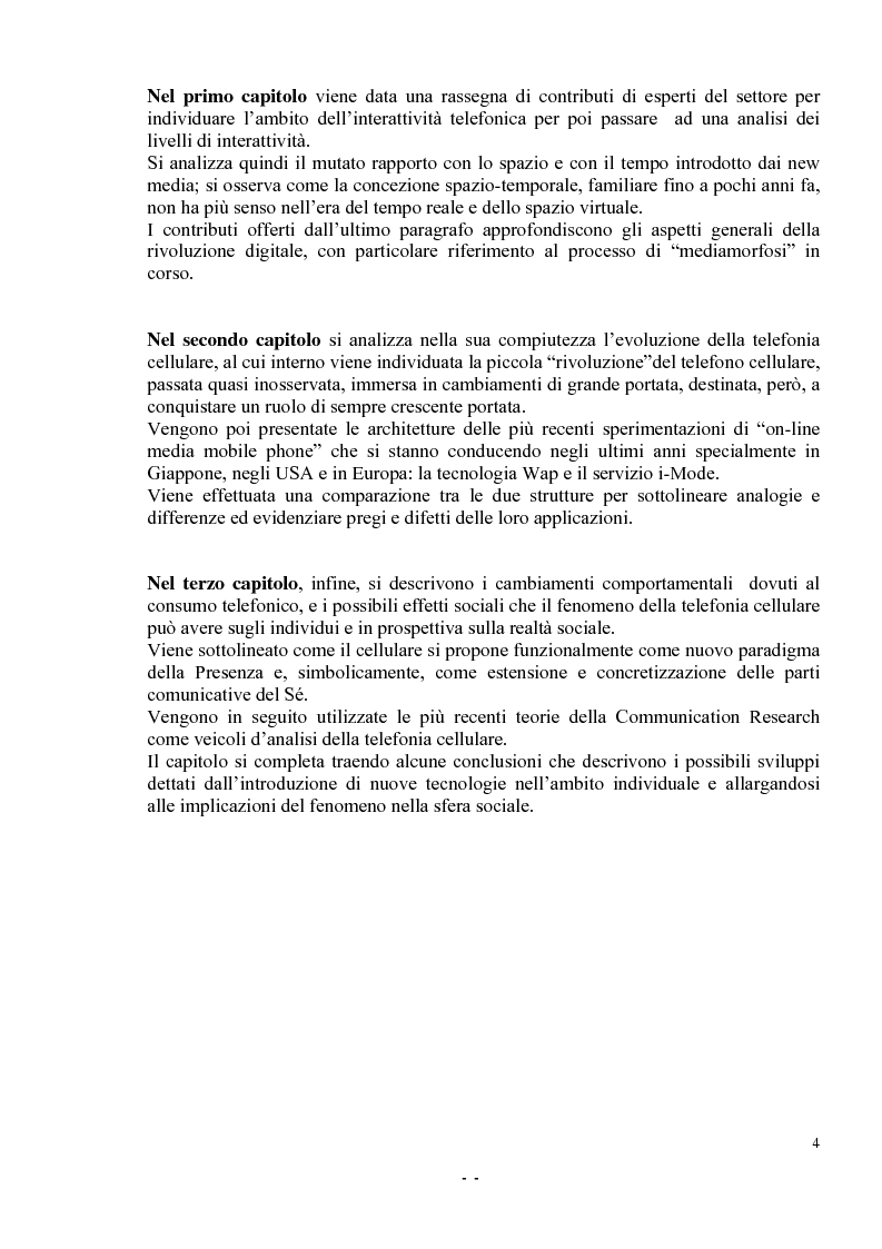 Anteprima della tesi: Il telefono cellulare e le nuove frontiere: la tecnologia Wap e i-Mode, Pagina 2