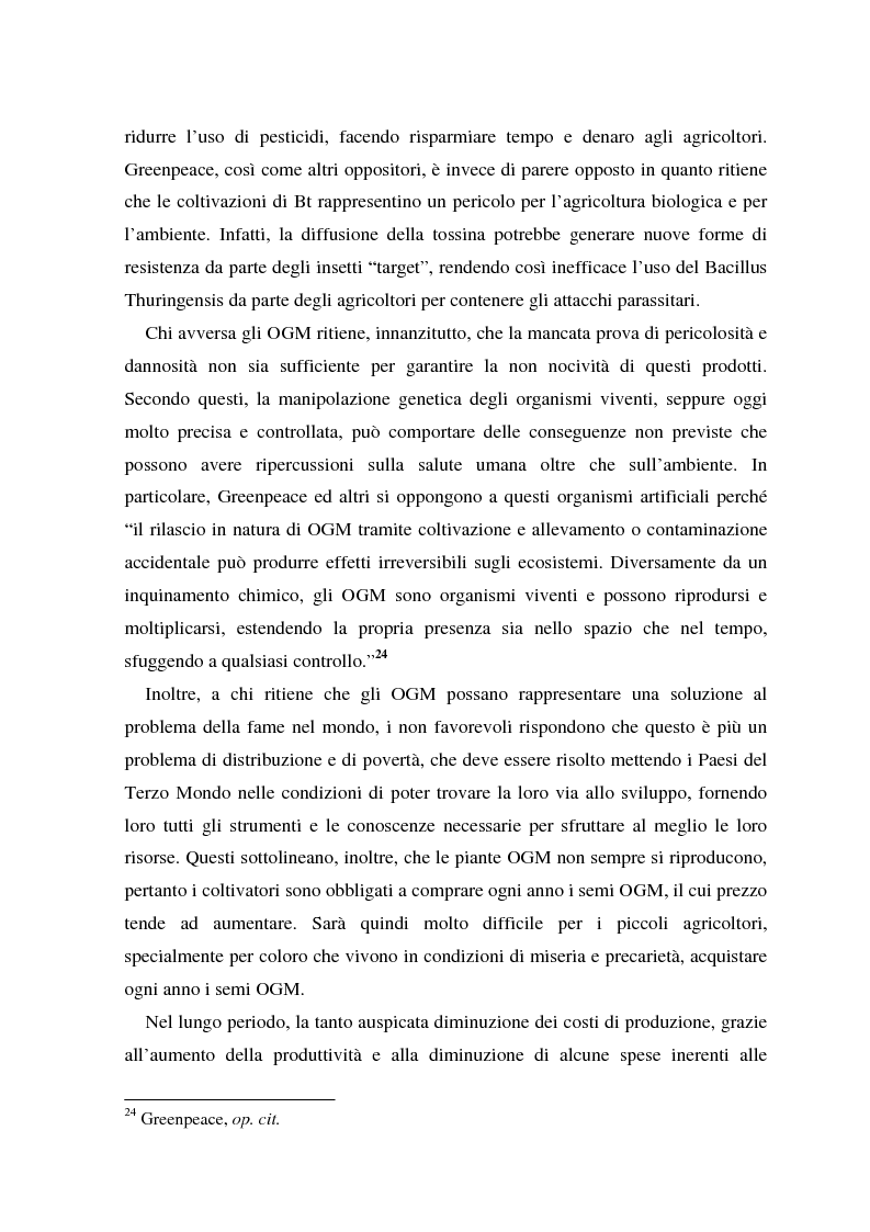 Anteprima della tesi: La regolamentazione degli Stati Uniti d'America dei prodotti alimentari geneticamente modificati. Aspetti giuridici, economici ed etici., Pagina 10