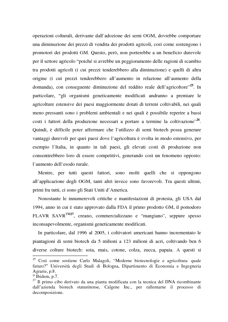 Anteprima della tesi: La regolamentazione degli Stati Uniti d'America dei prodotti alimentari geneticamente modificati. Aspetti giuridici, economici ed etici., Pagina 11