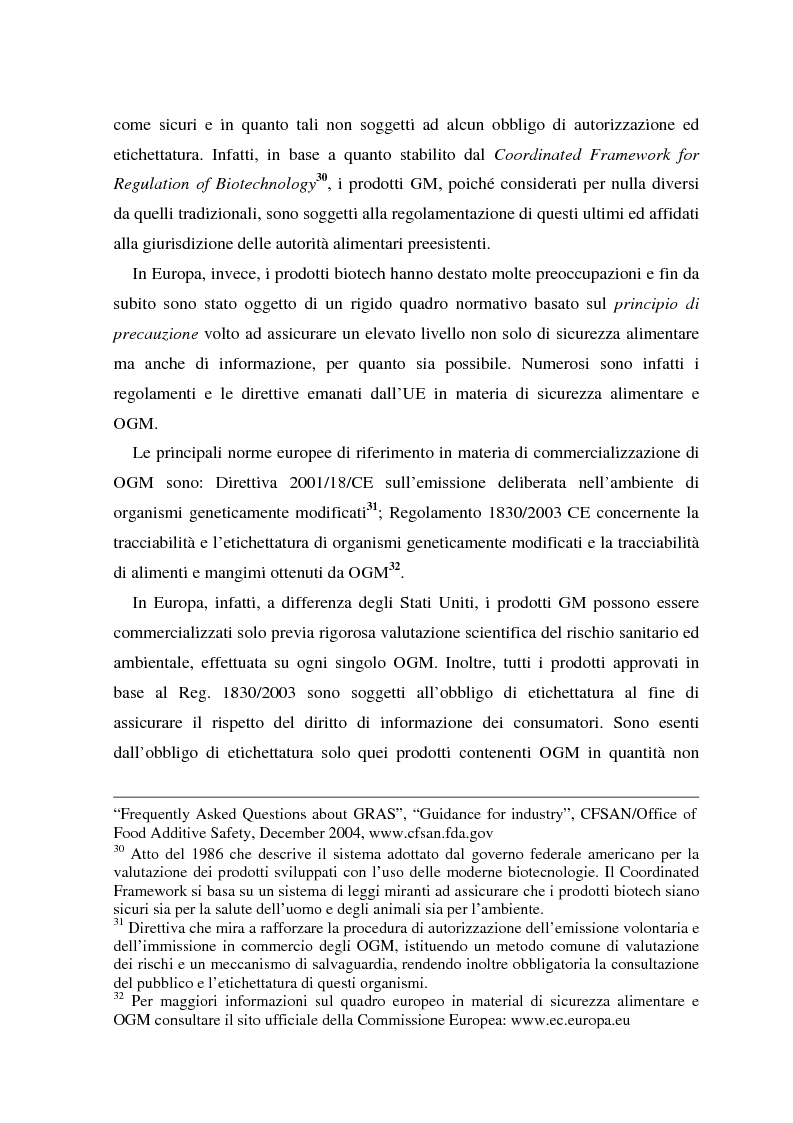 Anteprima della tesi: La regolamentazione degli Stati Uniti d'America dei prodotti alimentari geneticamente modificati. Aspetti giuridici, economici ed etici., Pagina 13