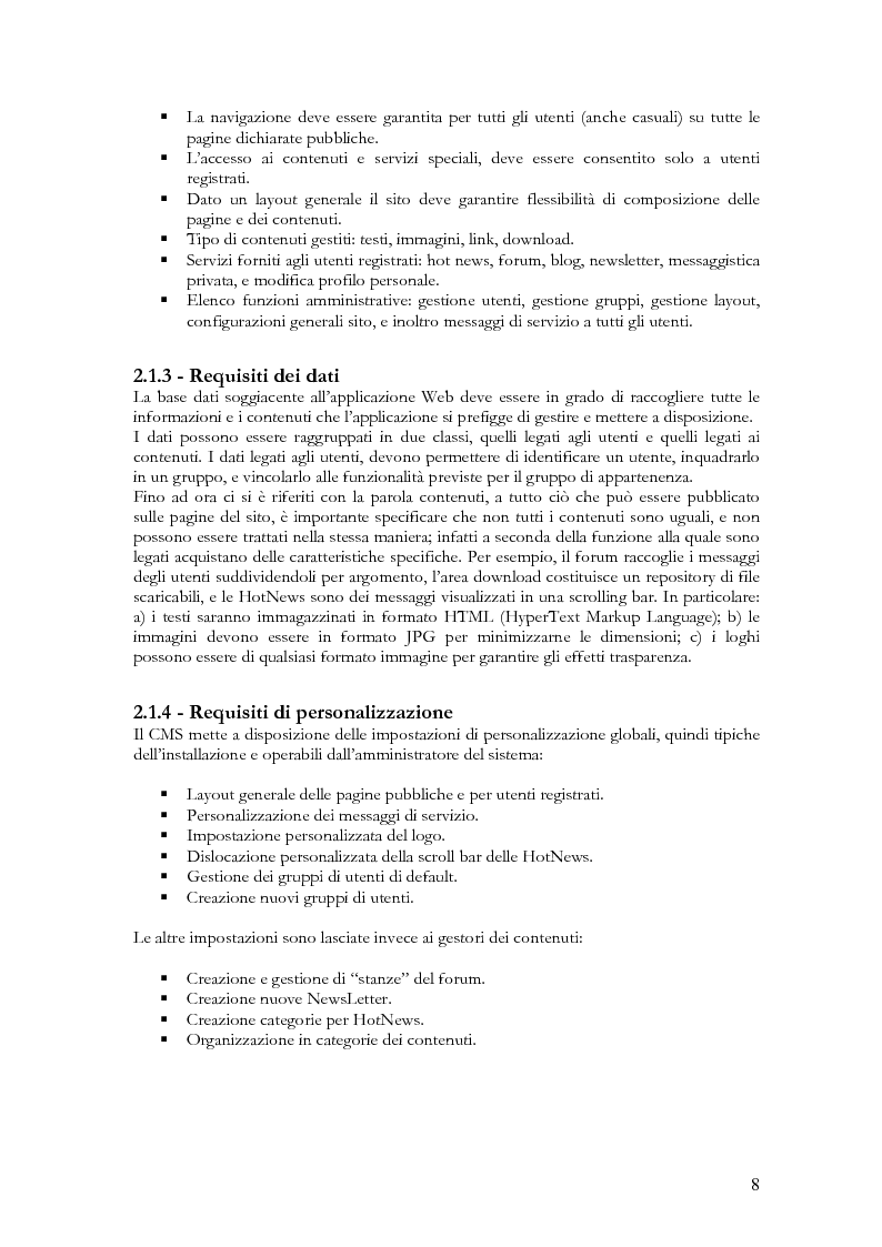 Anteprima della tesi: Progettazione e Realizzazione CMS Con Metodologia WEBML, Pagina 7