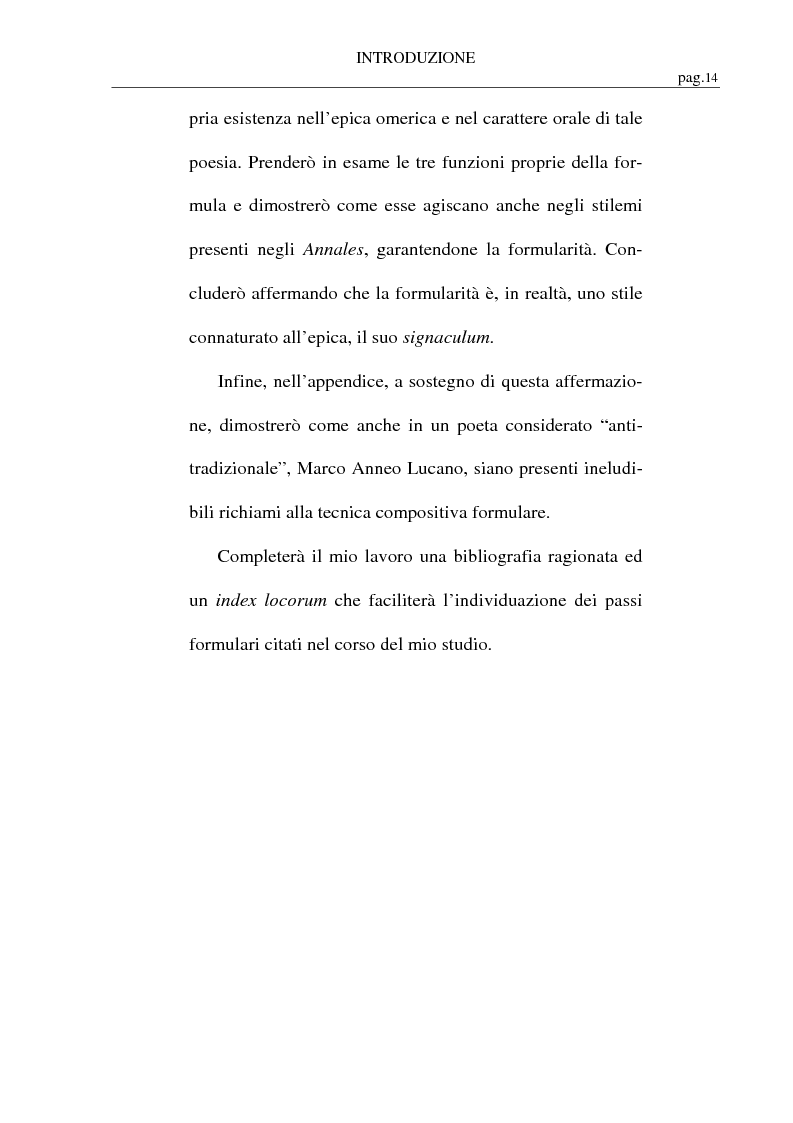 Anteprima della tesi: La formularità in Ennio, Pagina 5