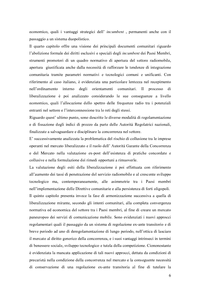 Anteprima della tesi: Normativa comunitaria e liberalizzazione della telefonia mobile in Italia: un'analisi economica e giuridica, Pagina 4