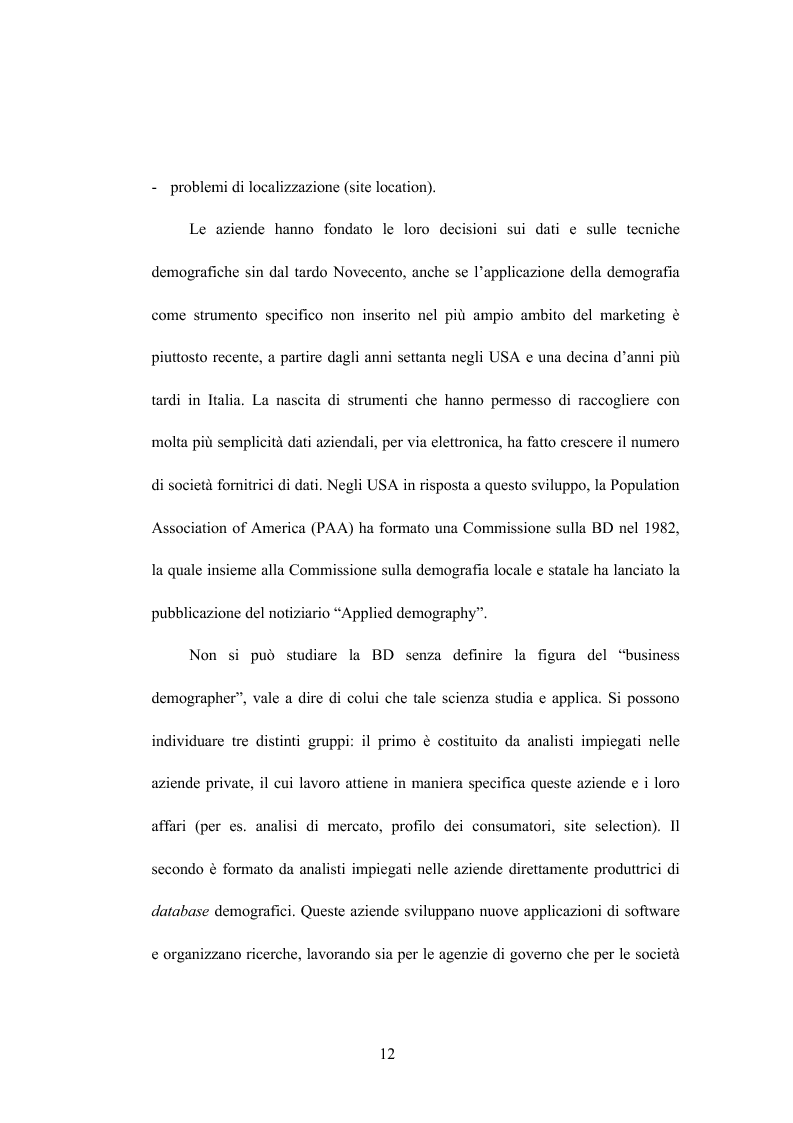 Anteprima della tesi: La business demography nelle strategie di mercato delle aziende di credito, Pagina 9
