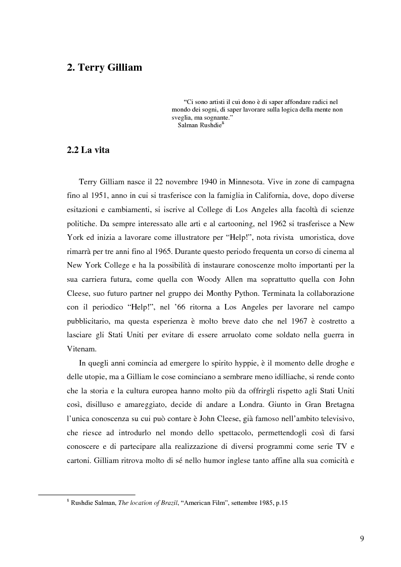 Anteprima della tesi: Immaginazione e visione nel cinema di Terry Gilliam, Pagina 7
