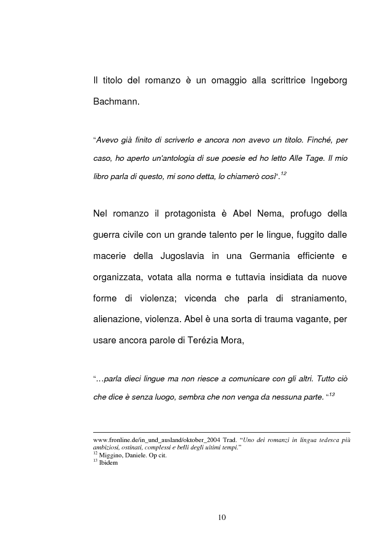 Anteprima della tesi: ''Seltsame Materie'' ''Der Fall Ophelia'' - Due racconti di Terézia Mora, Pagina 10