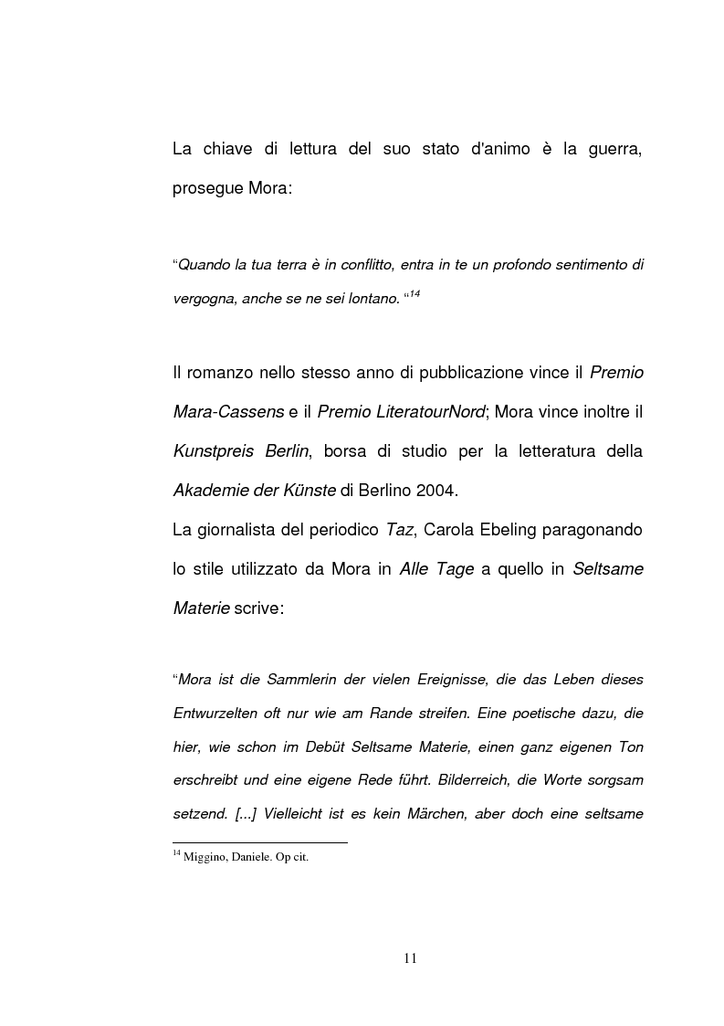 Anteprima della tesi: ''Seltsame Materie'' ''Der Fall Ophelia'' - Due racconti di Terézia Mora, Pagina 11