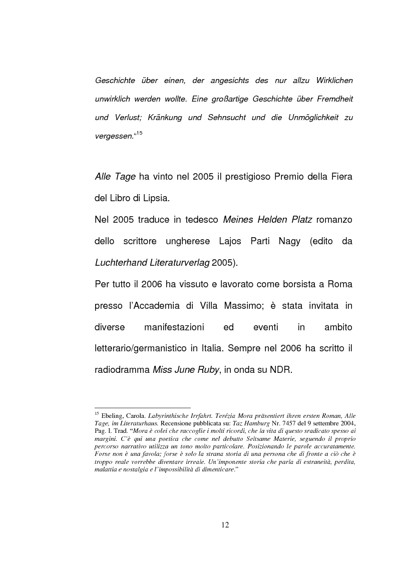 Anteprima della tesi: ''Seltsame Materie'' ''Der Fall Ophelia'' - Due racconti di Terézia Mora, Pagina 12