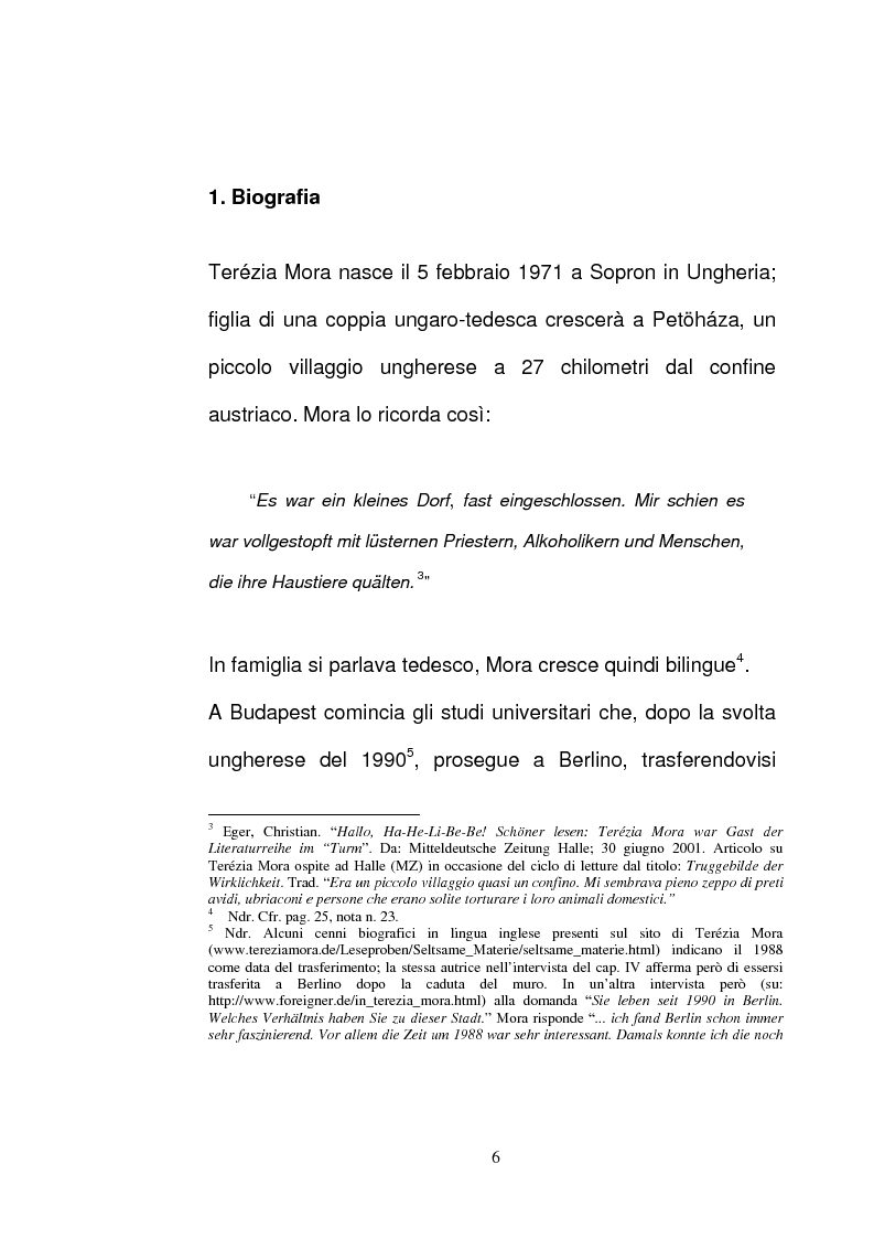 Anteprima della tesi: ''Seltsame Materie'' ''Der Fall Ophelia'' - Due racconti di Terézia Mora, Pagina 6