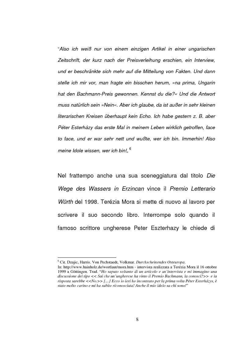 Anteprima della tesi: ''Seltsame Materie'' ''Der Fall Ophelia'' - Due racconti di Terézia Mora, Pagina 8
