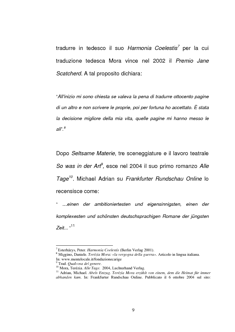 Anteprima della tesi: ''Seltsame Materie'' ''Der Fall Ophelia'' - Due racconti di Terézia Mora, Pagina 9