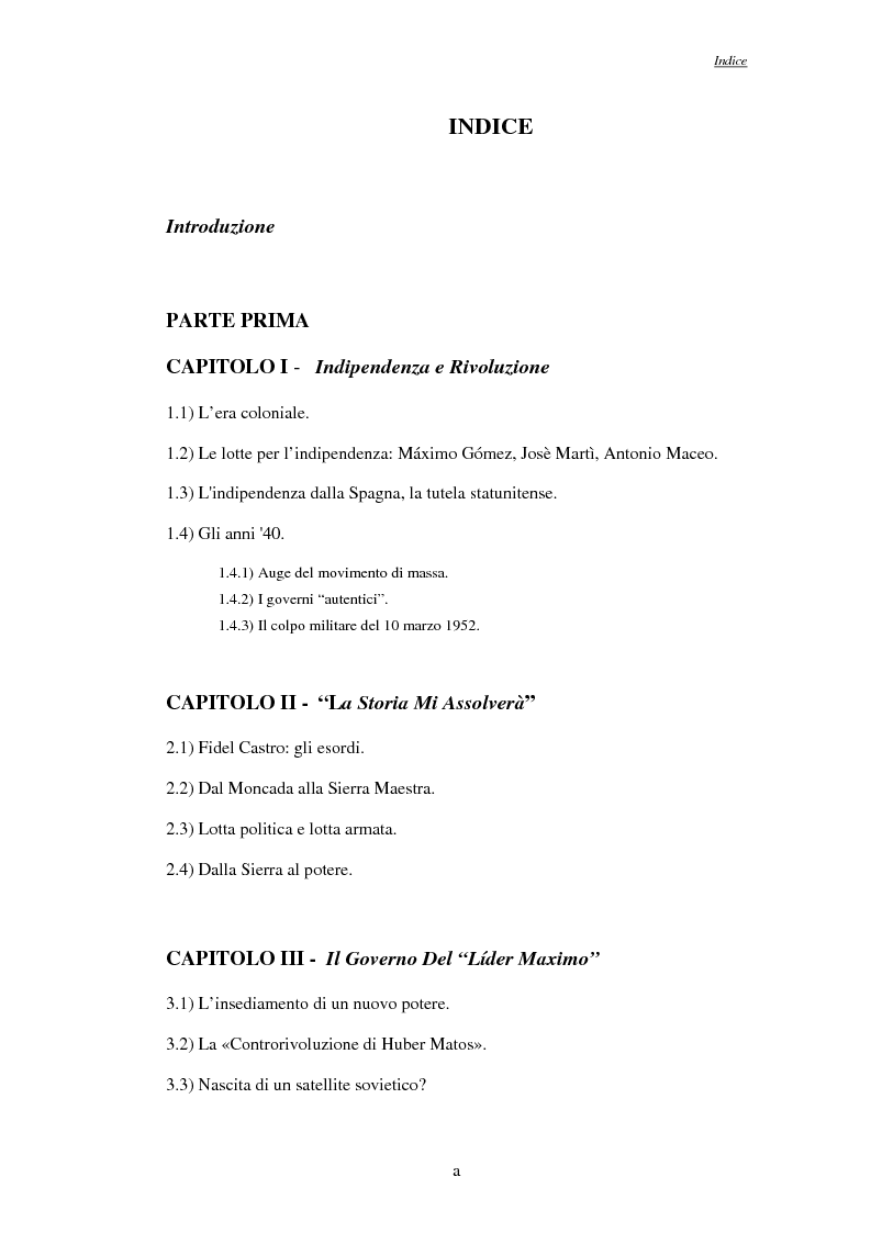 Indice della tesi: La rivoluzione Cubana nel Corriere della Sera, Pagina 1