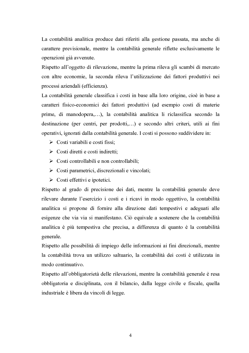 Anteprima della tesi: La gestione strategica dei costi. Activity Based Costing, Pagina 4