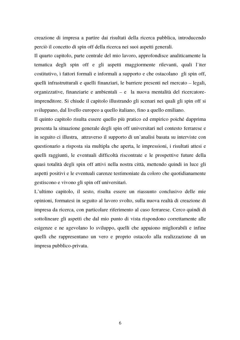 Anteprima della tesi: La valorizzazione della ricerca e la creazione d'impresa innovativa: gli spin off universitari, Pagina 3