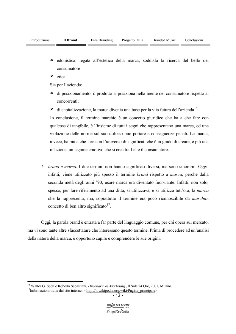 Anteprima della tesi: Impresa, cultura e branded music: l'esperienza di Telecom Progetto Italia, Pagina 11