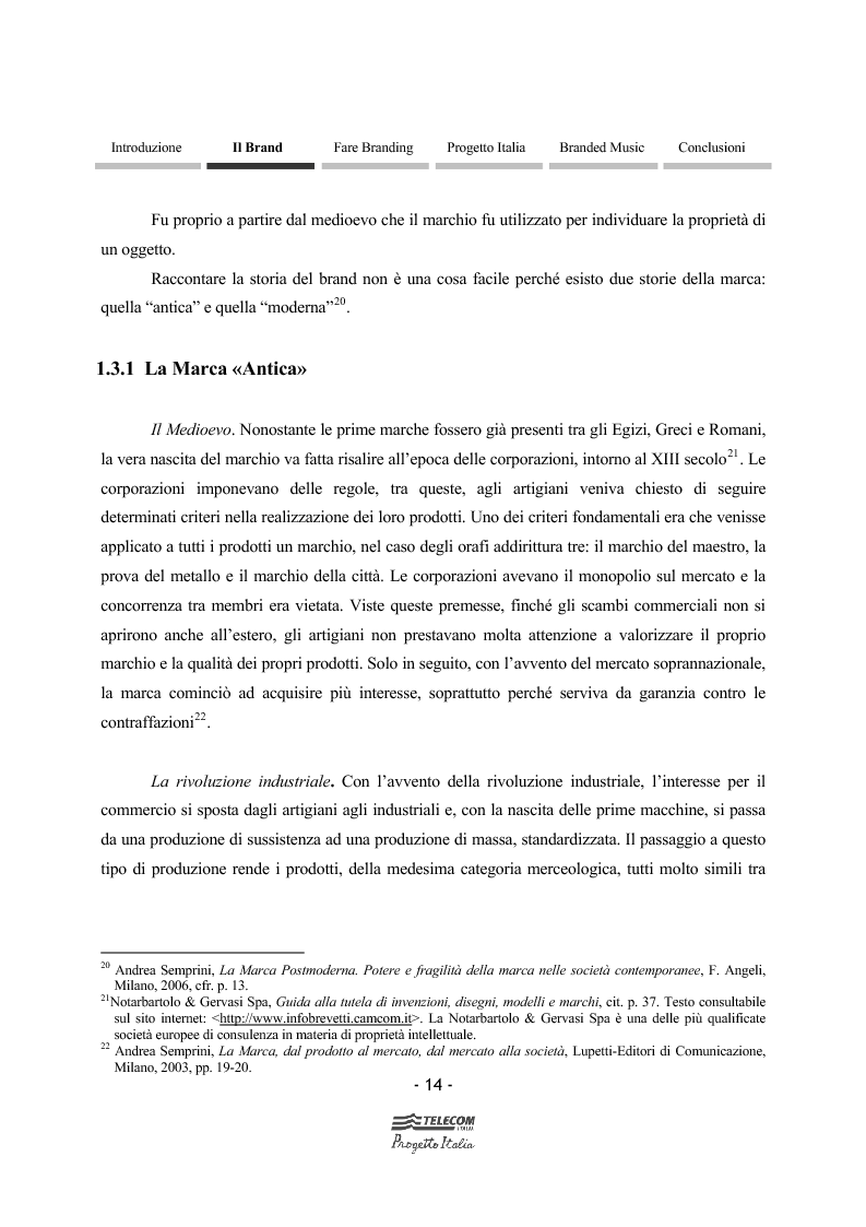Anteprima della tesi: Impresa, cultura e branded music: l'esperienza di Telecom Progetto Italia, Pagina 13