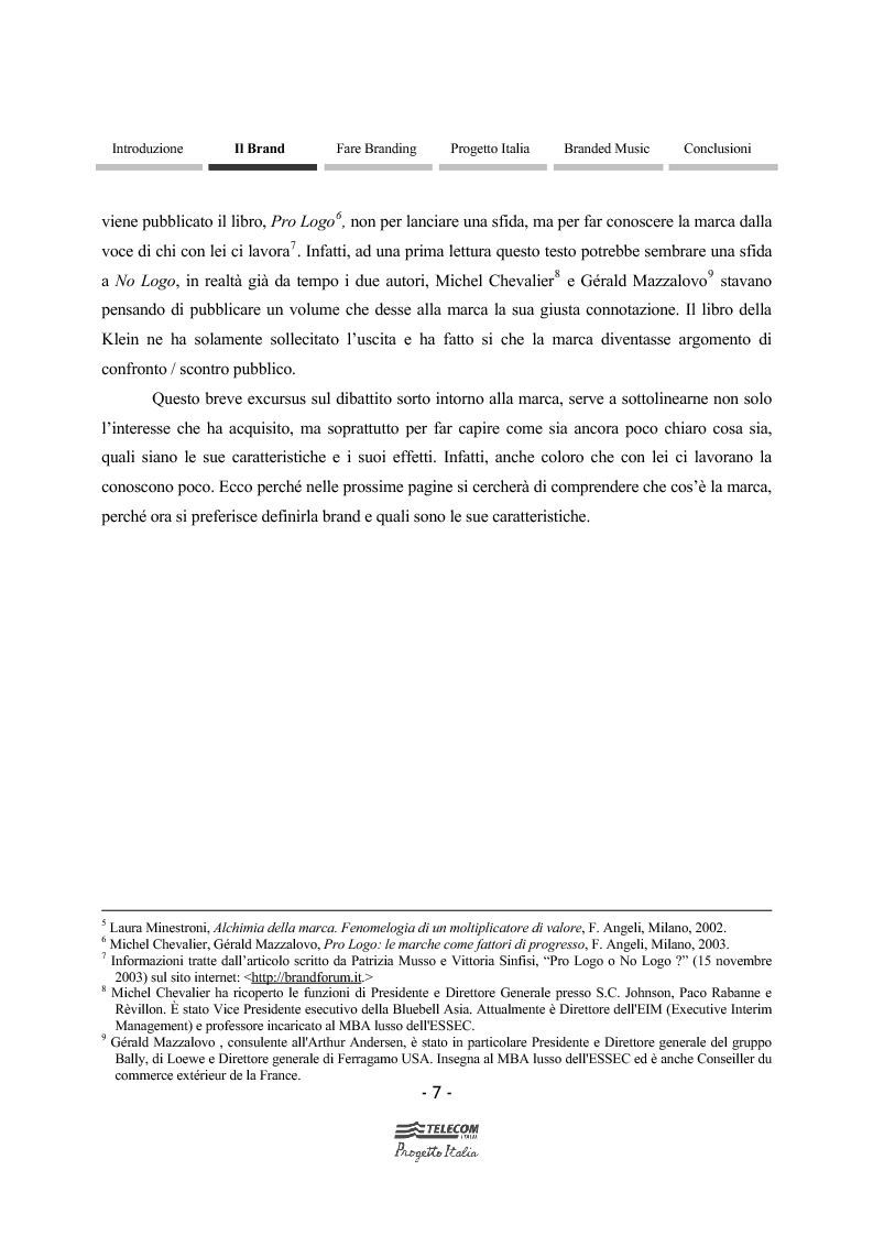 Anteprima della tesi: Impresa, cultura e branded music: l'esperienza di Telecom Progetto Italia, Pagina 6
