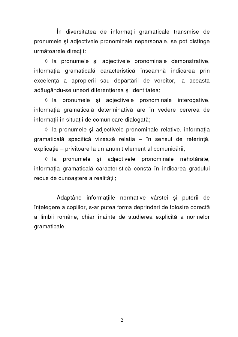 Anteprima della tesi: Pronumele nepersonale, Pagina 2