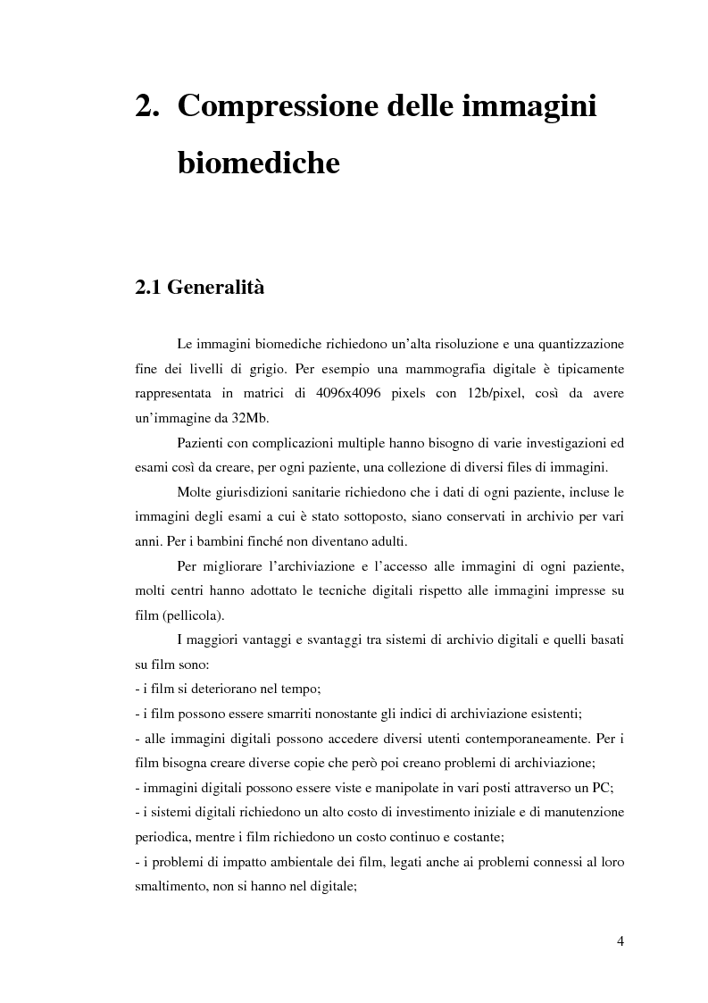 Anteprima della tesi: Elaborazione non lineare di immagini biomediche compresse mediante morfologia differenziale: studio dell'accuratezza e densità spettrale di potenza, Pagina 4