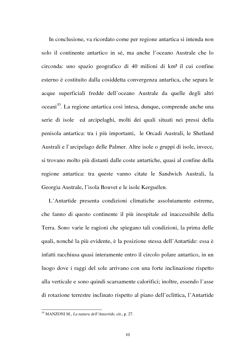 Anteprima della tesi: Il regime giuridico dell'Antartide: protezione dell'ambiente e attività scientifiche, Pagina 10
