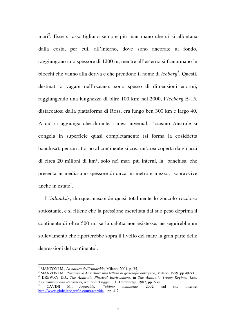Anteprima della tesi: Il regime giuridico dell'Antartide: protezione dell'ambiente e attività scientifiche, Pagina 7
