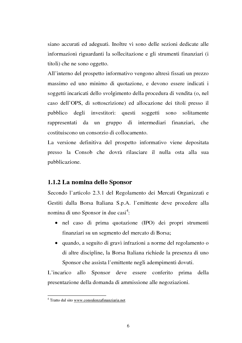 Anteprima della tesi: Aspetti teorici ed operativi delle operazioni Ipo, Pagina 6